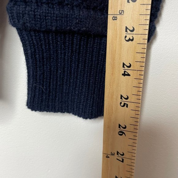 Greg Pier Mens Navy Blue Cashmere V-Neck High Neck Pullover Sweater Italy - Picture 13 of 15